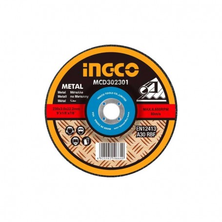 Disque à tronçonner Ingco Métal 230x3x22.2mm MCD302301