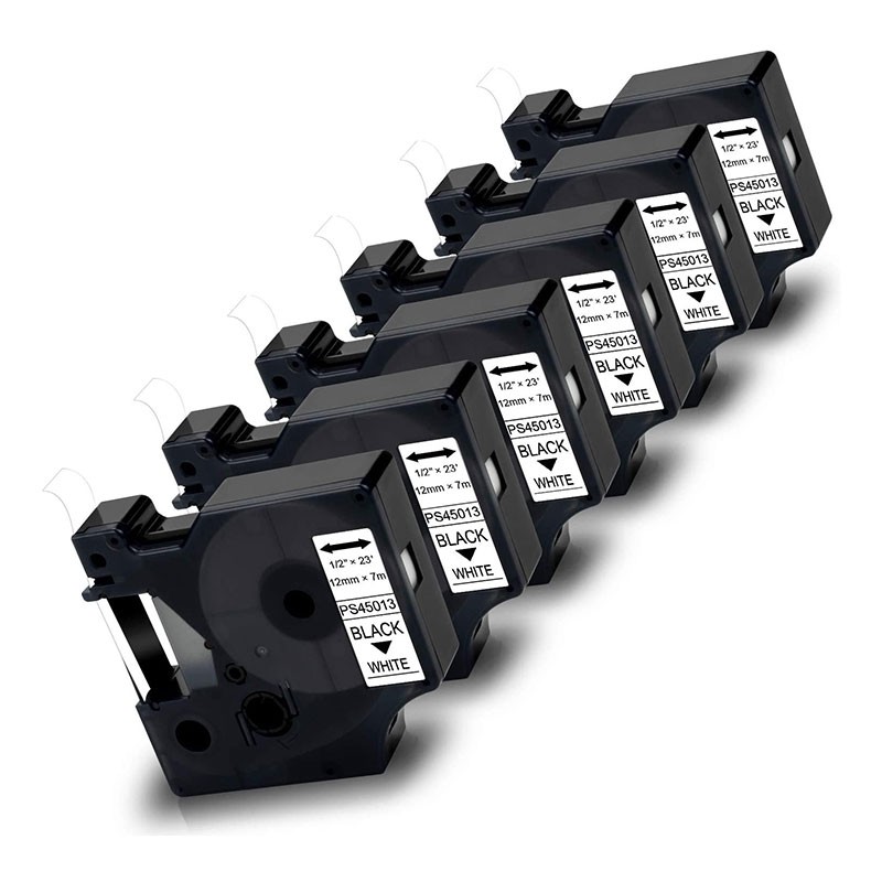 Rubans D1 12mm Pour Dymo - Lot 7 Couleurs - Compatible LabelManager 160, 260P, Etc. - Impression Thermique